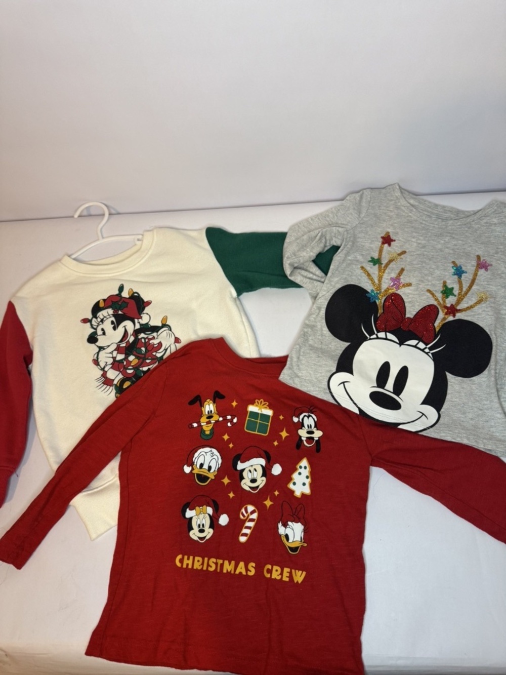 Disney Christmas Minnie Mouse shirts lot-Toddler Girls size 2T- Jumping Beans